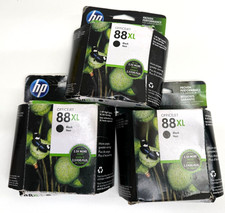 New Genuine HP 88XL Black Ink Cartridges - 3 Pack / Exp date: 2002-2002