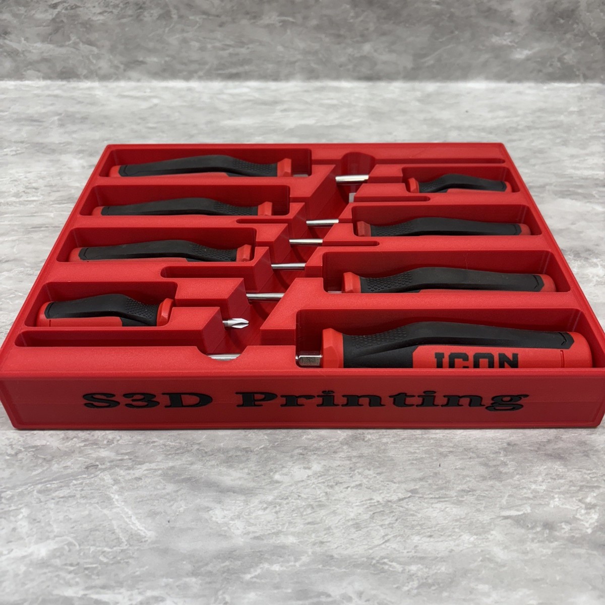 8 Piece Screwdriver Set Storage Tray For ICON by S3D Printing ICST