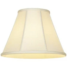 10.75" Tall Off White Shantung Silk Lampshade  Empire Cream Fabric Lamp Shade