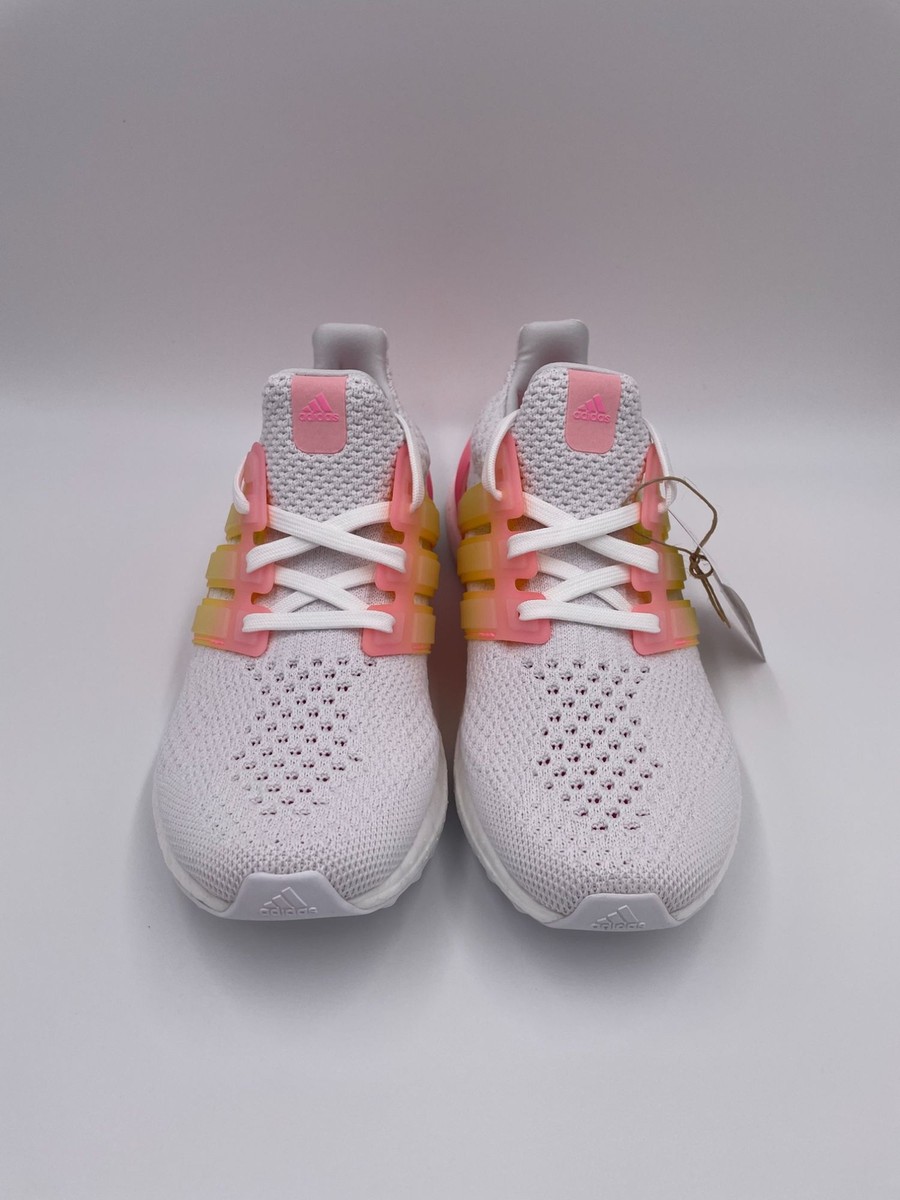 adidas Ultraboost 5.0 DNA White Pink Yellow Primeknit Running Shoes GX9762  New | eBay