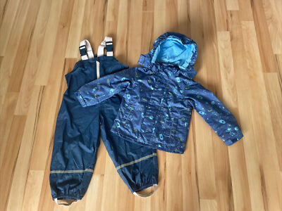 Regenanzug Impidimpi Regenjacke Regenhose Blau TOP Kapuze