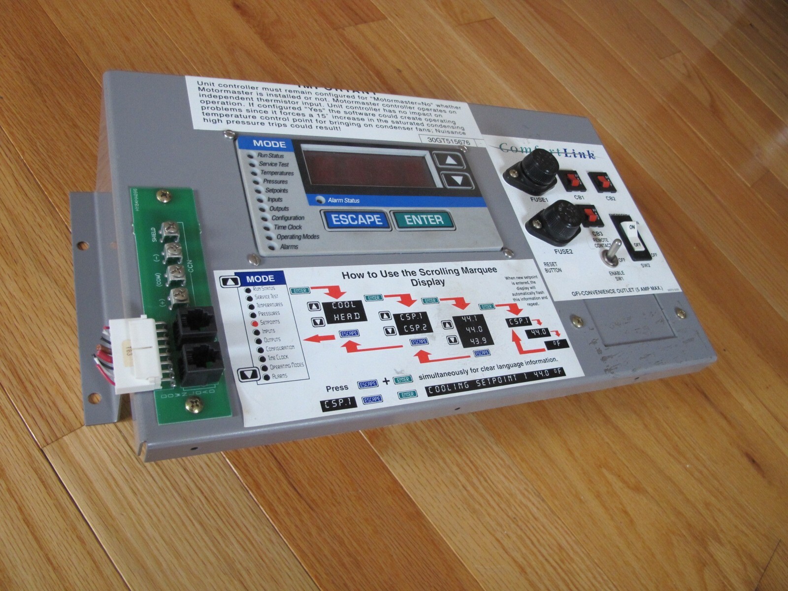 CARRIER COMFORTLINK INTERFACE AND ALARM CONTROLLER 30GT515676
