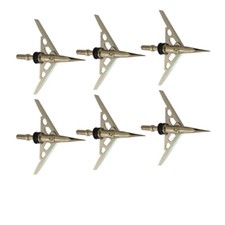 6PK Archery Hunting Compound Bow Arrow Broadheads 100 Grain 2 Sharp Blades