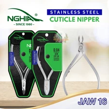 Nghia Stainless Steel Cuticle Nipper Kem Nghia - 2pcs Full Jaw 16 *Pick Model*