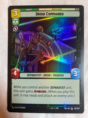 STAR WARS UNLIMITED TCG ToR DROID COMMANDO Foil Card NM