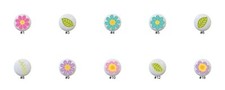 Flower Doodle Flowers by ccp1.5" DECORATIVE Cabinet PULLS Dresser Drawer KNOBS