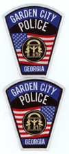 GEORGIA GA GARDEN CITY POICE MIRRORED LEFT RIGHT SET SHOULDER PATCHES SHERIFF