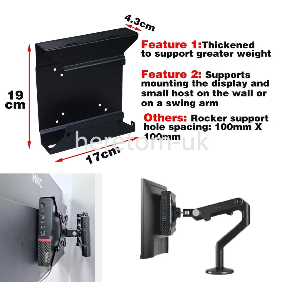 Mini PC MFF Computer Stand Vesa Mount Bracket For Dell 3000 5000 7010 7080 MFF - Image 2 of 4