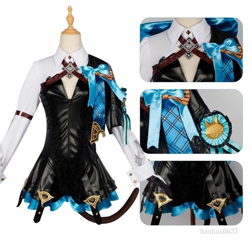 Genshin Impact Lynette Cosplay Costume Halloween Props Role Play Outfits Women - Picture 3 of 11