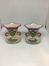 (2) Vintage Mid Century TWNC Japan 4.5in Handpainted Vases *RARE*