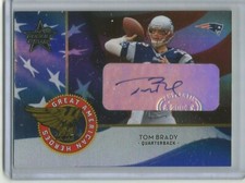 Tom Brady 2004 Leaf Rookies & Stars Great American Heroes Autograph #02/25