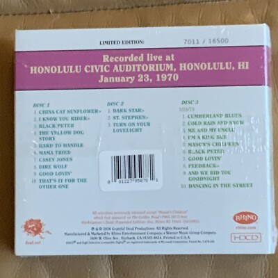 洋楽 Grateful Dead Dave's Picks Volume 19 3CD Grateful Dead Dave's Picks 19 Volume Nineteen Honolulu 1/23
