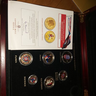 The changing face of British coinage golden edition with certificates.