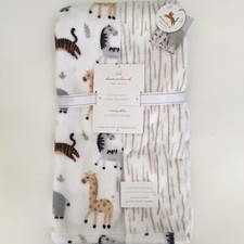 NEW Reversible Baby Blanket Animal Theme Stroller Use Baby Gift Dreamland