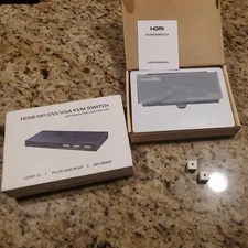 Rocketek 2 Port Hdmi Kvm Switch With Desktop Controller