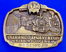 DURANGO SILVERTON Station Narrow Gauge Rail Road Vintage 1983 Belt Buckle