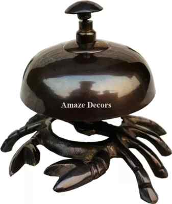 Vintage-Style Brass Crab Bell - Teacher Desk or Reception Service Bell