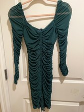 Dark Green Ruffle Mini Dress