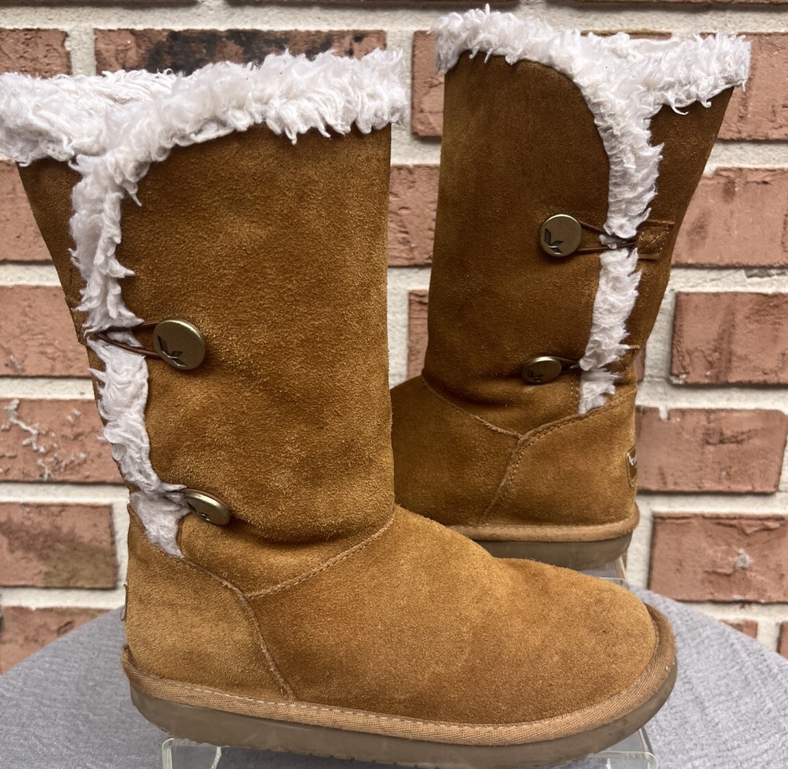 Girl’s Koolaburra By UGG 1096443 Kinslei Tall Chestnut Suede Boots Size