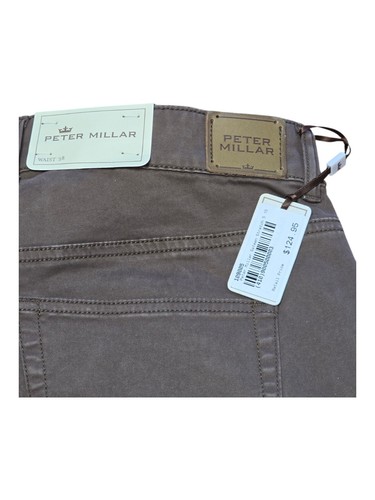 *NUOVO CON ETICHETTE* PETER MILLAR 5 tasche pantalone uomo taglia 38 marrone corona elasticizzato morbido cotone - Foto 4 di 7