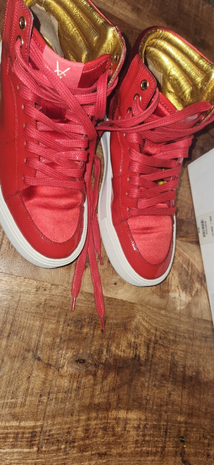 Sneakers alte Yves Saint Laurent ROSSO in pelle verniciata Malibu TAGLIA 6 5 (CYY20)