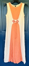 VTG 80s SEARS Two Tone Orange Sherbet SZ M Union Made Size 35 Nightgown B2