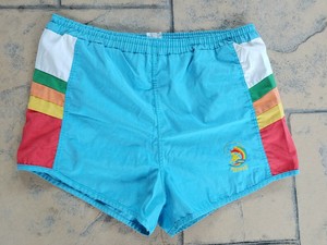 80s style swim trunks