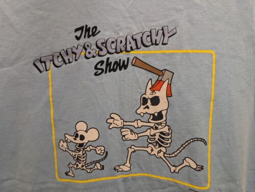 The Simpsons Itchy & Scratchy Show Cotton T-shirt Blue Size M UK Primark - Picture 3 of 6