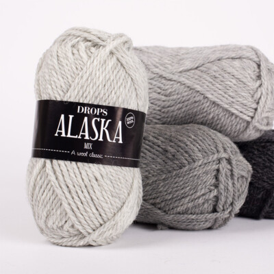 Drops ALASKA Pure Wool Worsted Yarn, Classic Yarn 1.8 oz 77 Yds VARIOUS COLORS