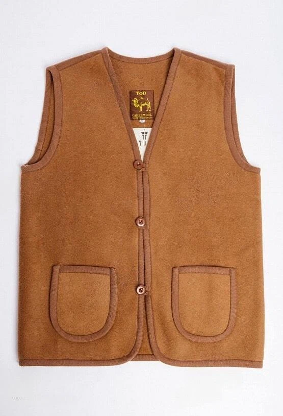 Mongolian Brown Camel Wool Vest - Image 2 of 4
