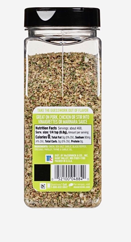 2 McCormick All Purpose Seasoning Garlic & Herb Black Pepper & Sea Salt
