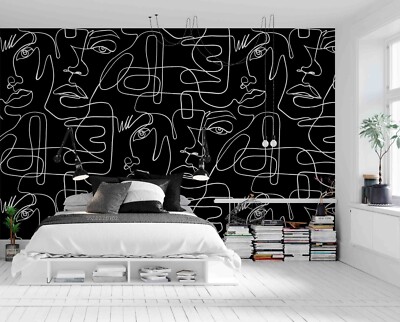 3D Abstract Black Comics Self-adhesive Removable Wallpaper Murals 2