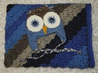 Handmade Crocheted Newborn Baby Boy Owl Blue Stripe Blanket Hat Set Shower Gift Handmade Crocheted Newborn Baby Boy Owl Blue Stripe Blanket Hat Set Shower Gift