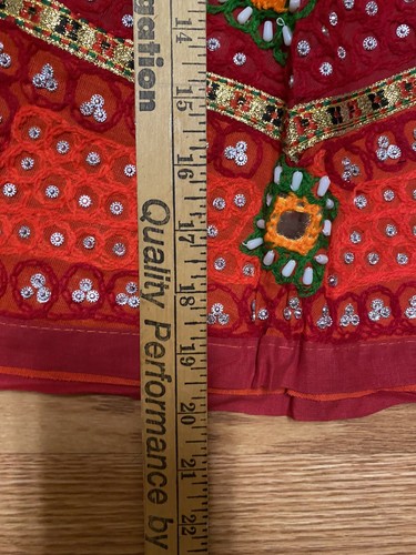4-5 yr LEHENGA CHOLI LEHNGA GIRLS Orange RAJASTHANI INDIA-NEW-3 PC-USA SELLER - Picture 3 of 8