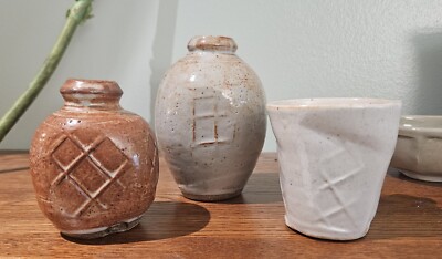 6 Pcs By Hollis Engley, Studio Art Pottery Hand Thrown 