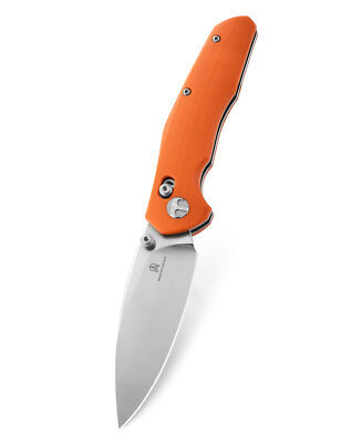 Bestechman Ronan Folding Knife Orange G10 Handle 14C28N Plain Edge Satin BMK02C