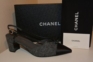 chanel tweed slingback