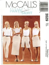 McCalls 3529 Misses Palmer Pletsch Pants Shorts Skirt Sewing Pattern Uncut  