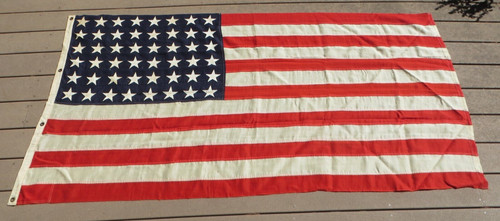 WW2 USN US Navy Nautical Naval Ensign 48 Star Ship’s American Flag Wool 3x7