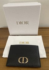 Christian Dior 30 Montaigne Card Holder BLACK Grained Calfskin, 3 card slots NEW