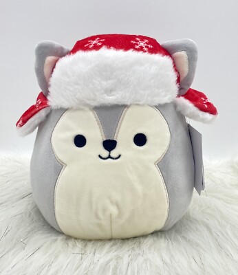 Squishmallow Plush NWT 8” Christmas Ryan Husky Winter Hat Canadian  Exclusive