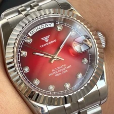 Tandorio New DD Red Diamond Sapphire Glass 20ATM Mod NH36A Men Automatic Watches