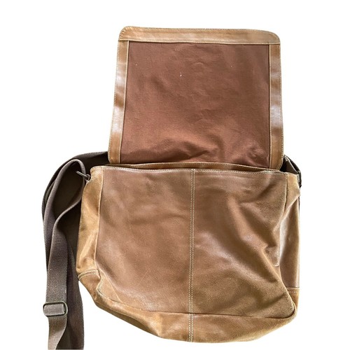 Fossil Messenger Bag Womens Tan Suede Inner Pocket Adjustable Strap Vintage - Picture 3 of 12