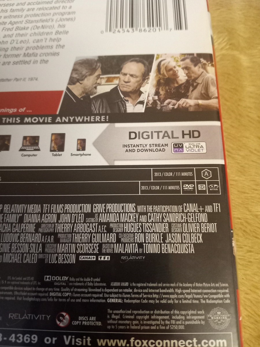 The Family (Blu-ray, Dvd, 2013, 2-Disc Set, Digital Copy) NEW