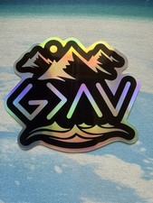 Christian Jesus Cross Holographic Sticker Religious Faith BibleVerse Vinyl Decal