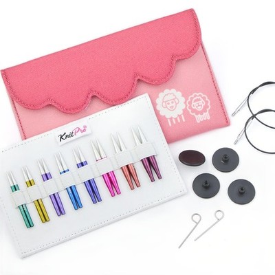KnitPro Zing Metall Mini austauschbare Stricknadel Set extra kurz 5 cm / 2''