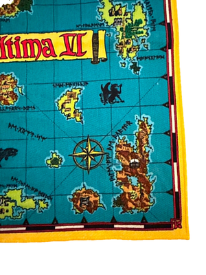 ウルティマⅣ イエロー枠布製マップ Ultima VI 6 Cloth Map RARE Yellow Border Variant - Excellent