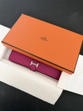 Hermes Bearn Soufflet Geldbörse Pink 