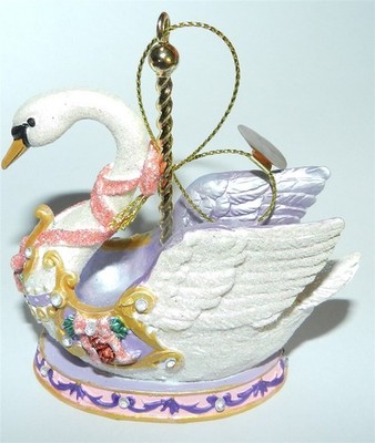 Danbury Mint Carnival CAROUSEL Ornament Collection Swan! Rare! Vintage! 