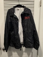 Vintage Auburn Sportswear Mens XL Black Sullivan Trucking Nylon Snap Jacket
